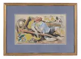 Banana Boy Watercolour and by Maurice Georges Poncelet, Watercolour and pencil, offered Aug 2017