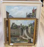 Cornish fishing villages by Dora Johns, 1968, oil, sold Nov 2020