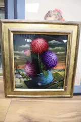 Blumenstilleben by Mijo Kovačić, 1967, mixed media on board, sold Nov 2020