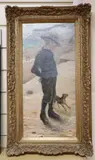 Boy and dog on the seashore by James Frederick Darley, 1886, oil on canvas, sold Nov 2020