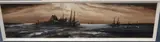 Fishing boats along the shore by Edward Elliott, oil on board, sold Nov 2020