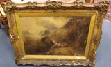 Shepherd and flock on a lane by Ernest Walbourn, oil on canvas, sold Nov 2020