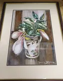 Still life of magnolia blossoms in a jug by Lewis Baumer, watercolour, sold Nov 2020