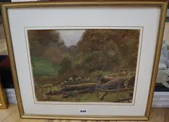 Fallen Tree by George Marks, watercolour, sold Nov 2020