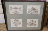 Artemis label verso, approximately 18 x 22cm, framed as one by Giovanni Bettati, ink and wash, sold Nov 2020