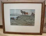 Colour wood engraving by Allen William Seaby, engraving, sold Nov 2020