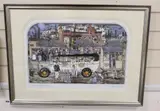 Johnny Garlic Sausage by Graham Clarke, etching, sold Nov 2020