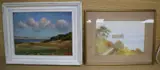 Coastal landscape by Reginald Daniel Sherrin, gouache, offered Oct 2020