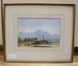Italian lake scene, 17 x 25cm by Conrad Hector Raffaele Carelli, watercolour, sold Oct 2020