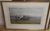 Haymaking on the Thames by Walter Field, watercolour, sold Oct 2020
