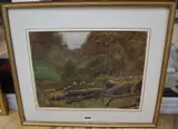 Fallen Tree by George Marks, watercolour, sold Oct 2020