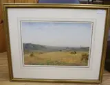 Harvesters in a Sussex landscape, 33 x 50cm by Robert Thorne Waite, watercolour, sold Oct 2020