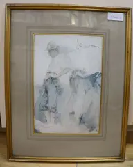 Study of a labourer, 32 x 21cm by Francesco Paulo Michetti, ink and watercolour, sold Oct 2020