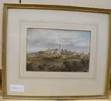 View of an Italian hill town, 15 x 22.5cm by Conrad H. R. Carellli, watercolour, sold Oct 2020