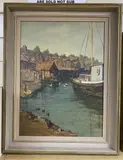 Back of the harbour, Newhaven by Mary Remington, oil on board, sold Oct 2020