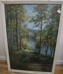 Summer scene at Dinsdale Spa by John Falconer Slater, 1921, oil on board, sold Oct 2020