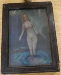 Female bather, inscribed verso, 19 x 13cm by Phelan Gibb, gouache on card, sold Oct 2020