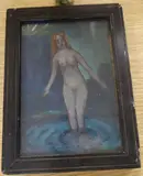 Female bather, inscribed verso, 19 x 13cm by Phelan Gibb, gouache on card, sold Oct 2020