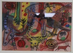 Study for The Hunter 1988 by Mervyn Charlton, gouache on paper, sold Oct 2020