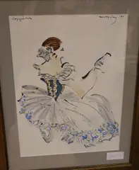Costume design for Coppelia, English National Ballet by Alan Halliday, watercolour and ink, sold Oct 2020