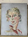 Portrait of the artist's wife Antonia de la Gandra (1895-1967), daughter of the artist by Thadee Kopczynski, oil on canvas, sold Oct 2020
