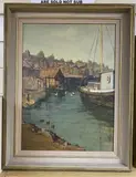 Back of the harbour, Newhaven by Mary Remington, oil on board, sold Oct 2020