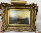 Cattle drover in a Scottish landscape by Macneill Maclean, 1841, oil on panel, sold Oct 2020