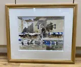 Mediterranean harbour scene by John Yardley, watercolour, sold Oct 2020