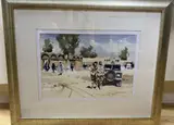British Troops and landrover beside an Afghan village by John Yardley, watercolour, sold Oct 2020