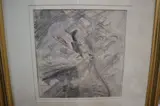 Spitfire amongst clouds, Studio stamp verso, 23 x 23cm by Douglas Ettridge, pencil, sold Oct 2020
