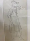 Sketch of a young woman adjusting her hair by Joshua Cristall, 1831, pencil on paper, sold Oct 2020