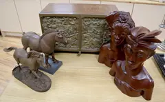 Oak cabinet by Heredities cold cast bronzes, bronze, sold Oct 2020