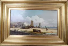 Low tide, Folkestone by John James Wilson, oil on canvas, sold Aug 2020
