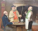Tavern scene by George Fox, oil on board, sold Aug 2020