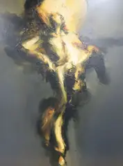 Soy Luz I (Soleares), 213 x 158cm by Zil Hoque, oil on canvas, sold Aug 2020