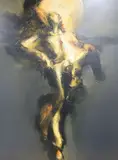 Soy Luz I (Soleares), 213 x 158cm by Zil Hoque, oil on canvas, sold Aug 2020