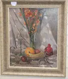 Still life with Buddha, 54 x 43cm by Philip Naviasky, oil on board, sold Aug 2020