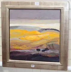 Weimaraner Sky' signed and dated 2006, 50 x 50cm by Kirsty Wither, 2006, oil on canvas, sold Aug 2020