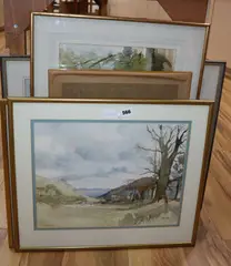 Eight various by John Powley, watercolour, sold Aug 2020