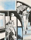 British, 'Of course I know there are no more seats upstairs, but catch me telling! by Arthur Ferrier, ink and blue, sold Nov 2021