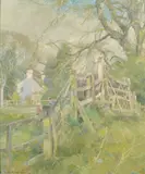 Old Stile, Holland House, Misson, Doncaster by David Jan Curtis, oil on board, sold Nov 2021