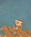 Caballero, d'Apres Simone Martini by Manuel Avedan, oil on canvas, sold Nov 2021