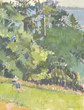 British, a collection of 5 oil on board landscape paintings, each bearing the artist's studio stamp, the largest 20" x 16 by Roger Bliss, oil on board, sold Nov 2021