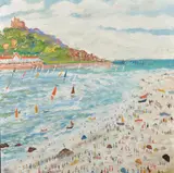 St. Ives by Simeon Stafford, oil on canvas, sold Nov 2021