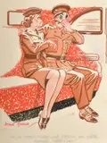 Oh I'm sorry, Aubrey by Arthur Ferrier, ink, sold Nov 2021