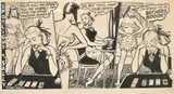 British, 'Sally, will you kindly tell me where I can find the house-keeping money? by Arthur Ferrier, ink and bodycolour, sold Nov 2021