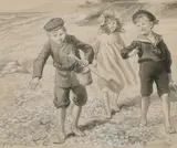 British, a pair of scenes of children playing on a beach by William Henry Charles Groome, watercolour, offered Nov 2021