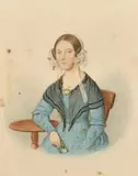 British, a portrait of a seated lady holding a flower by John Chapman, watercolour, offered Nov 2021