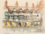 British, A view of the Staple Inn, High Holborn by Ben Maille, watercolour, sold Nov 2021