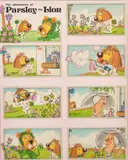 British, The adventures of Parsley the Lion, Scent bottle, A group of 8 drawings framed by Bill Mevin, drawing, sold Nov 2021